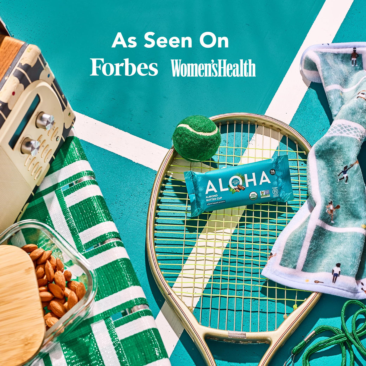 ALOHA Organic Plant Based Protein Bars - Almond Butter Cup - 12 Bars, Vegan, Low Sugar, Gluten-Free, Paleo, Low Carb, Non-GMO, No Stevia, No Erythritol