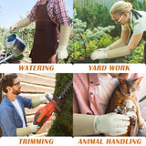 HANDLANDY Pruning Gloves Long for Men & Women, Pigskin Leather Rose Gardening Gloves- Breathable & Durability Gauntlet Glove Medium
