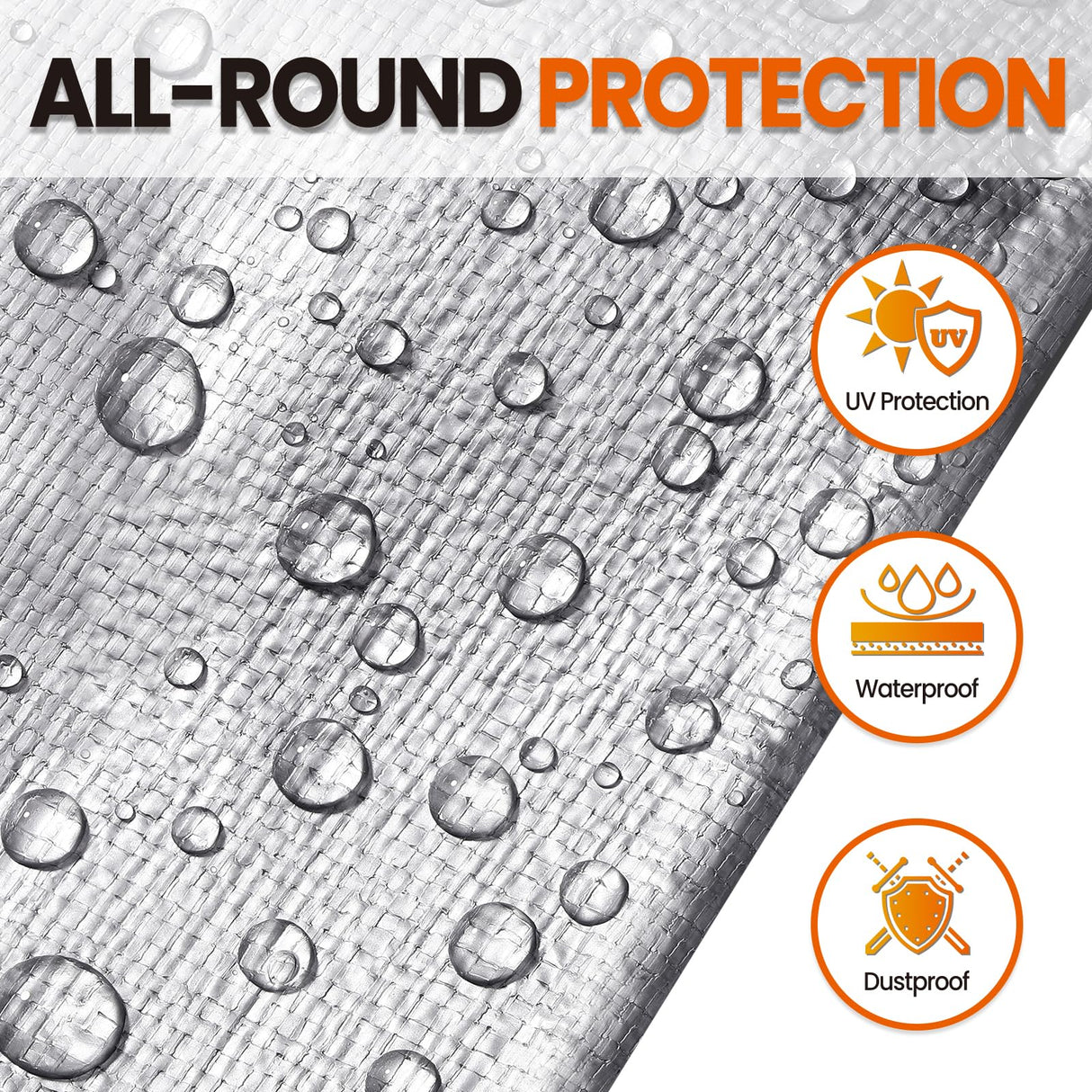 Spacever Tarp Heavy Duty 30x40 FT, 12 Mil Thick Large Tarps Water-Proof with Grommets, UV& Tear Resistant, Plastic Cover for Pool Roof Tent Outdoor Firewood, Silver& Brown