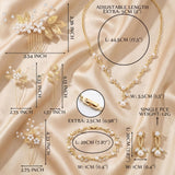 Liliaafar 8 Pcs Crystal Wedding Jewelry Set Women Silver Necklace Earrings Bracelet Hair Pins Gift for Brides Bridesmaid Wife Mother Friend Party Prom Jewelry Accessories (Leaf)