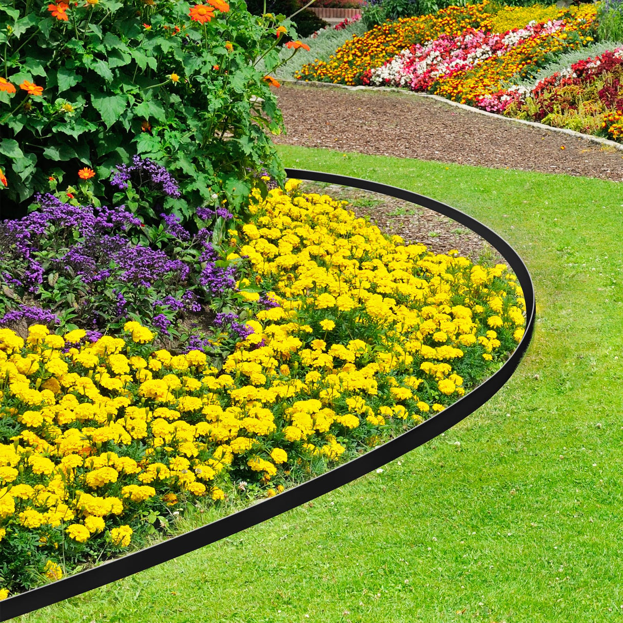 1.5 Inch x 66FT Garden Edging Border,Landscaping with 90pcs Spikes
