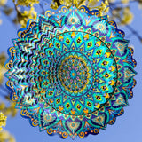 Hippolytusiart Wind Spinner Mandala Peacock Blue Ocean,12Inch Stainless Steel Wind Spinners Outdoor,Gifts for Women,Mother,Men,Father,Holidays,3D Kinetic Yard Art Decorations,Christmas Garden Decor