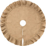 Tatuo 31 Inch Christmas Tree Skirt Decor, Ruffled Burlap Tree Skirt, Linen