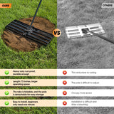 Saker Lawn Leveling Rake 30x10 Inch, Lawn Leveler Tool with 73-Inch Stainless Steel Handle, Heavy Duty Landscape Rake for Yard, Garden, Farm, and Golf Course - Black