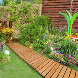 RELIANCER 12' Wooden Garden Pathway,Outdoor Roll Out Cedar Straight Walkway,Patio Path Decorative Garden Boardwalk Walkways,Weather-Resistant Roll Up Beach Wood Road Floor,Wedding Party Pathways