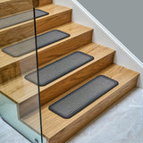 Ottomanson Outdoor Rubber Stair Treads – Ribbed Heavy-Duty Non-Slip Stair Mats – Best Grip on Concrete, Brick & Textured Step – Fastening Recommended for Wooden & RV Steps, Pack of 5