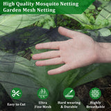 2PCS 10 x 16.5 Ft Mosquito Netting for Patio, Garden Mesh Netting, Fly Insect Bird Net Barrier for Protect Vegetables Plants, Mosquito Mesh Screen for Outdoor Patios Apartment Balcony (Black)