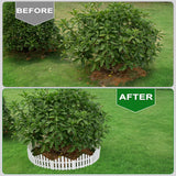 CooTentler Garden Edging Border No-Dig 13FT White 9.3 Inch Tall Landscape Edging with 14pcs Stakes for Decorate the Garden