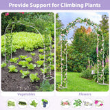 Sunexinlo Garden Arch Trellis with Base, 5.3'W x 7.6'H or 7.9'W x 6.3'H Wedding Arch, Metal Garden Trellis for Climbing Plants Outdoor Wedding Christmas Bridal Party Decoration, White