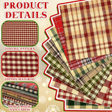 Fanfanwin 60 Pcs 10 x 10 Inch Vintage Christmas Quilting Fabric Plaid Homespun Cotton Fabric Jelly Squares Lattice Rustic Precut Santa Claus Quilting Strips for Xmas Craft Sewing DIY