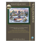 Dimensions Gold Collection Counted Cross Stitch Kit, Treasured Time Christmas Cross Stitch, 16 Count Dove Grey Aida, 16'' x 12''