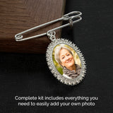 Simple Wedding Bouquet Boutonniere Rhinestone Photo Charm Pin Brooch Gift for Wedding Shower Mother of Bride or Groom