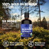 Grandpa Gifts from Granddaughter Wild Bilberry Extract USDA Organic Alcohol-Free 2x3.4oz Bottle of Liquid Bilberry Gift for Grandpa Health Gifts for Eyes High Bioavailability Liquid Extract 40 Serving