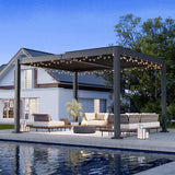 AirWire 10x12 FT Louvered Pergola Dark Gray