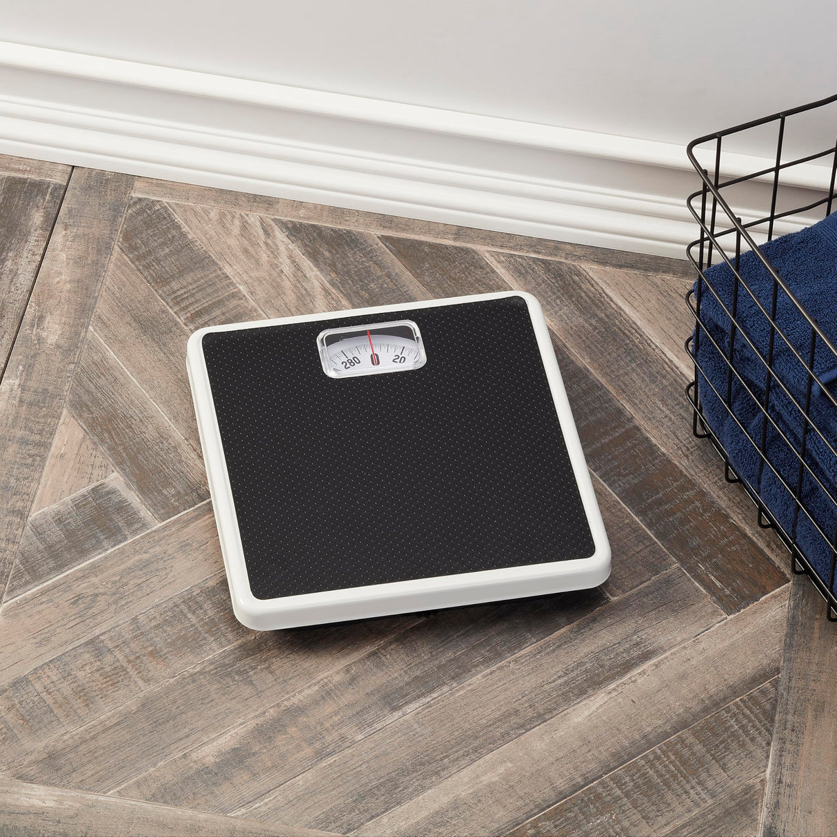 Taylor Analog Scale, Dial Scale for Body Weight, Mechanical Bathroom Scale, Highly Accurate Non-Digital Weighing Machine, Measures Weight up to 300 lb Capacity, Battery Free, FSA HSA Eligible, Black