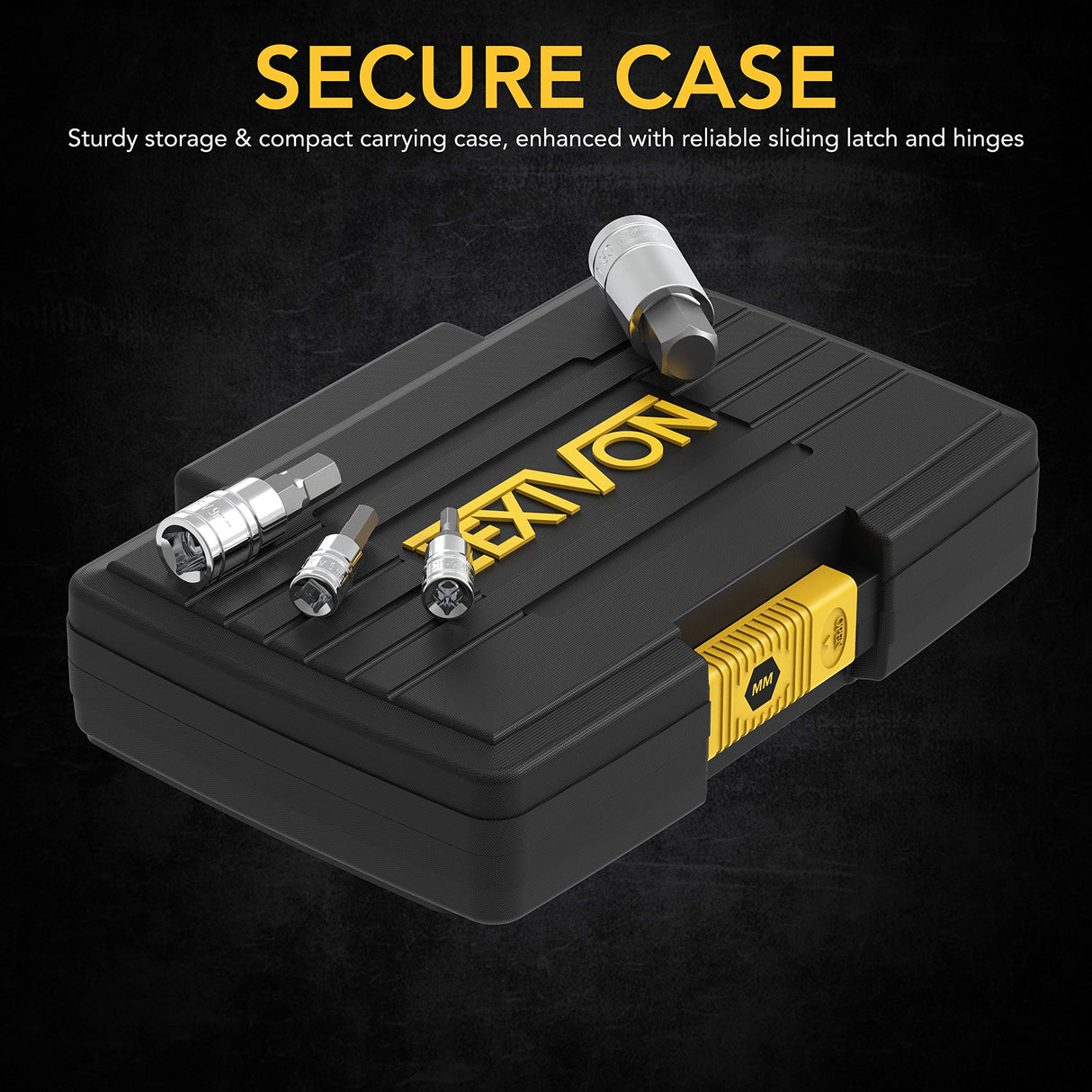 LEXIVON HEX Bit Socket Set, Premium S2 Alloy Steel | 13-Piece Metric 2mm - 14mm Set | Enhanced Storage Case (LX-141)