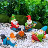 Mood Lab Garden Gnome Figurines - Camping Gnomes Set (5 pcs) - 2.6" H Miniature Decorative Statues & Accessories - Outdoor & Indoor Garden Decor