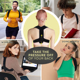 Neck Stretcher & Posture Corrector for Women and Men, FSA HSA Eligible, Cervical Traction for Spine Alignment, Adjustable Upper Back Brace & Elastic Support for Shoulder Back Pain Relief (Black)