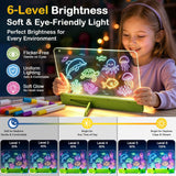 Loowoko LED Drawing Board for Kids, 16" Rechargeable Glow Drawing Tablet, with Color Lights, Adjustable Brightness, LED Drawing Pad, Gifts for Girls Boys Kids Children for Birthday Christmas Gift