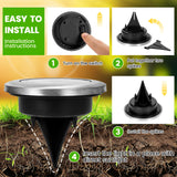 Mini Solar Ground Lights, 12 Pack Solar Powered Pathway Lights, Waterproof Outdoor Light for Garden, Driveway, Walkway, Backyard, Patio (Cool White)