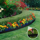 Sintuff 246 ft Garden Landscape Edging 2 Inch Tall Lawn Edging Border with 216 Anchoring Spikes Flexible Straight Top Garden Border Lawn Roll Kit(Black)