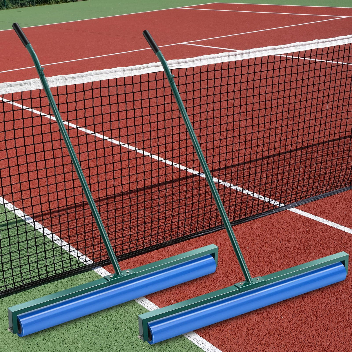 Suclain Tennis Court Squeegee 36 Inch PVA Foam Tennis Sponge Roller Lightweight Removes Water Quickly Clear Floors Tool for Tennis Basketball Sports Courts Garages(Blue,2pcs)