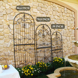 SCENDOR Garden Trellis for Climbing Plants 70.8" H x 25.6" W Metal Wrought Iron Outdoor Wall Panel for Vines Flowers Elegant Accent Decorative Garden Structure