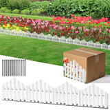 CooTentler Garden Edging Border No-Dig 13FT White 9.3 Inch Tall Landscape Edging with 14pcs Stakes for Decorate the Garden
