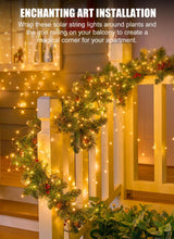 Minetom Solar String Lights, 4 Packs Total 132Ft 400 LED Solar Fairy Lights, Waterproof Solar Lights for Outside Patio Yard Tree Wedding Christmas, Warm White