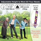 LIXIANG Walking Cane and Walking Stick for Adult Men and Women, with Travel Bag， Adjustable Folding Elderly and Adult Cane（Purple）