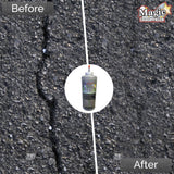Tharos Distribution Magic Crack Filler 2.5LB Asphalt Black, for Filling in Cracks on Asphalt Driveways and Roads. Installs Easily Dry Granular No Mess and DIY (Black, 1)