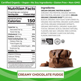 Orgain Organic Vegan Protein Powder, Creamy Chocolate Fudge - 21g Plant Protein, 6g Prebiotic Fiber, Low Carb, No Lactose Ingredients, No Added Sugar, Non-GMO, For Shakes & Smoothies, 10 Travel Packs