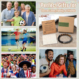 Soccer Bracelet, Mens Obsidian Hematite Bracelet, Soccer Gifts Men Teen Boys Gift Ideas 8 12 13 15 14 16 18 Year Old Son Grandson Birthday 2026 Party Favors Coach Cool Stuff Stocking Stuffers