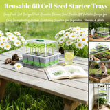 NestNature 5-Pack Seed Starter Tray Set|60-Cell Flexible Germination Trays