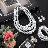 Haysandy Pearl Jewelry Set for Women 20s Jewelry Gift,White
