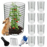 8 Pack 13.8x12 inch Plant Protector, Wire Garden Cages with Stakes & Ties