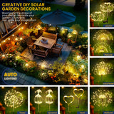 GIGALUMI Garden Decor Outdoor Lights 120LED 2Pack, Solar Garden Lights Outside Fairy Firework Decorative,Solar Powered for Yard Pathway Flowerbed Planter Balcony Patio 4th of July Decor (Warm White