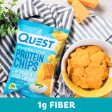 Quest Nutrition Cheddar & Sour Cream Protein Chips, 19g Protein, 4g Net Carbs, Low Carb, Gluten Free, 1.1 oz (Pack of 12)