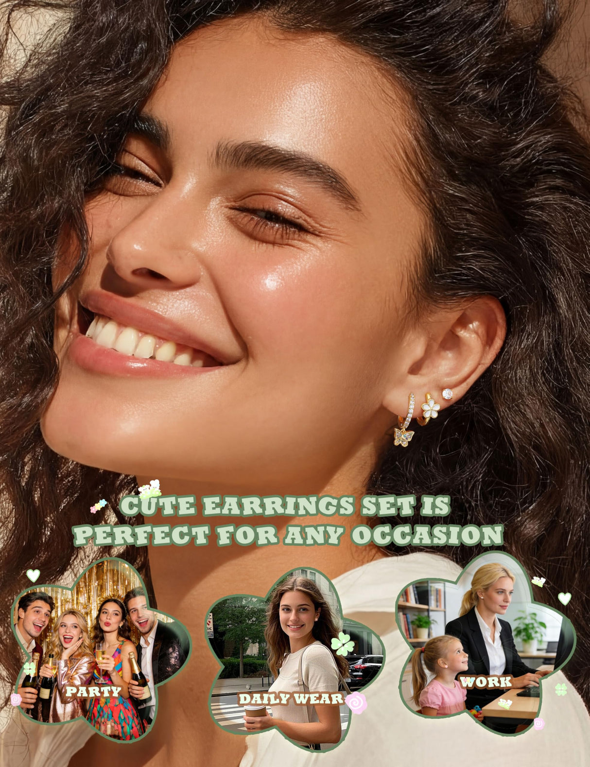 YADOCA Hypoallergenic Flat Back Earrings for Girls Women Surgical Steel