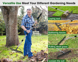 Heavy Duty Bow Rake for Lawns, 17 Tine Metal Rake Level Soil 5.58FT