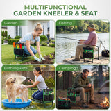 Walensee Garden Kneeler and Seat, Foldable Heavy Duty Garden Stool with Soft Kneeling Pad & Tool Pouch, Easy Stand Up Gardening Bench for Seniors, Women & Men, No Assembly Gardening Gift for Mom Dad
