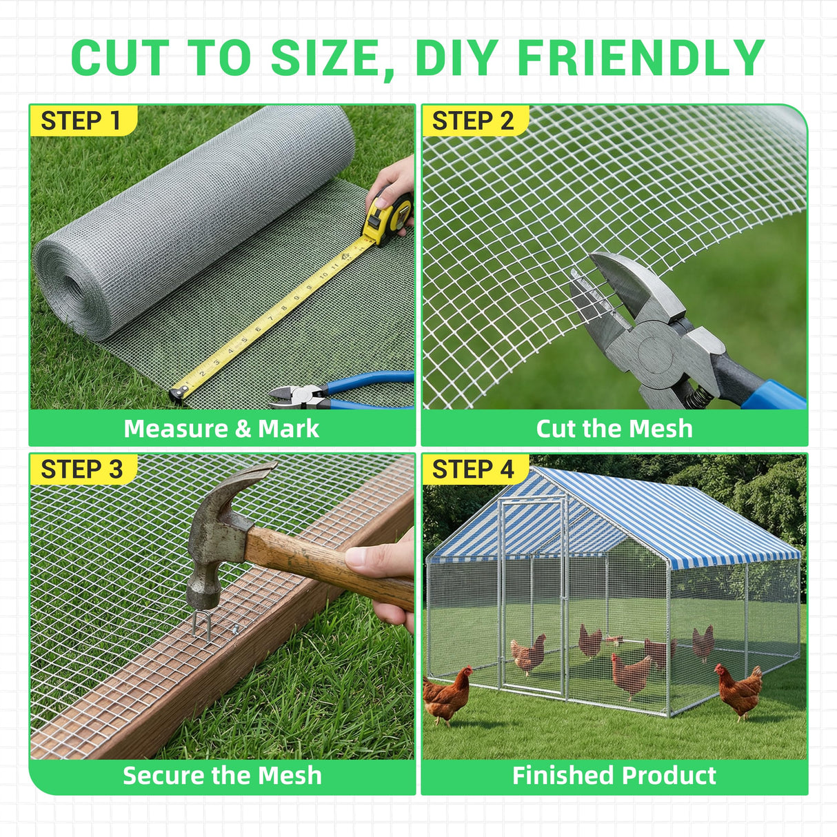 Land Guard Hardware Cloth 1/2 Inch 48inx100.1ft 19 Gauge Square Chicken Wire Fence Mesh Roll Raised Garden Bed Plant Supports Poultry Netting Cage Snake Fence…