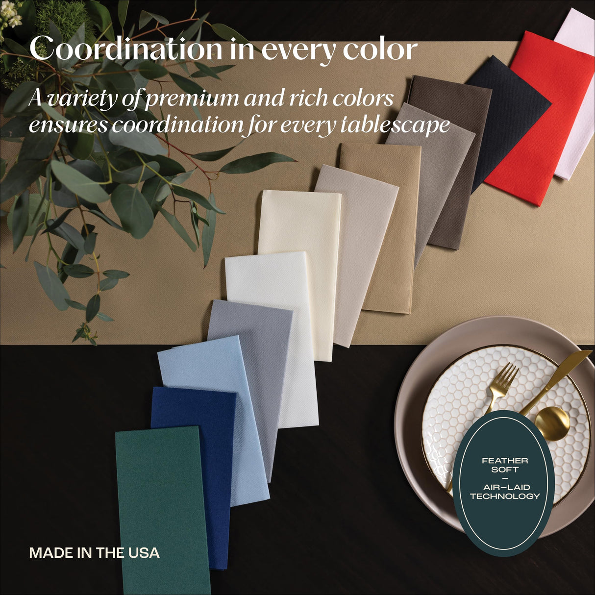 50-Pack Disposable Linen-Feel Red Napkins, 12" x 17" Cloth-Like Paper Dinner Napkins For Christmas, Wedding, Holiday, Bathroom, Party Or Event