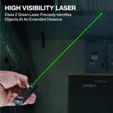 KLEIN TOOLS 56074 EDC Pocket Flashlight with Green Laser, Three Brightness Modes up to 1000 Lumens with Turbo Mode, Built-in Floodlight, <1mW, 510 to 530nm, Class 2, Rechargeable