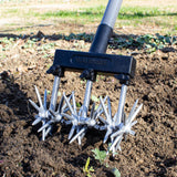 Walensee Rotary Cultivator, Adjustable Hand Tiller for Soil Clod Breaking