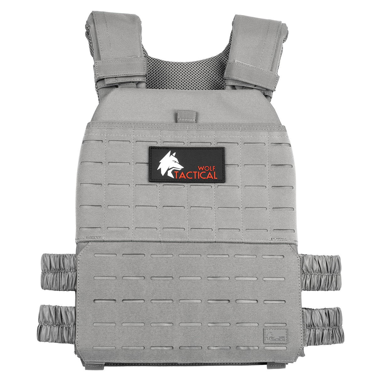 WOLF TACTICAL Adjustable Weighted Vest – WODs, Strength and Endurance Training, Fitness Workouts, Running (Gray)