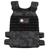 WOLF TACTICAL Adjustable Weighted Vest – WODs, Strength and Endurance Training, Fitness Workouts, Running (Black Camo)