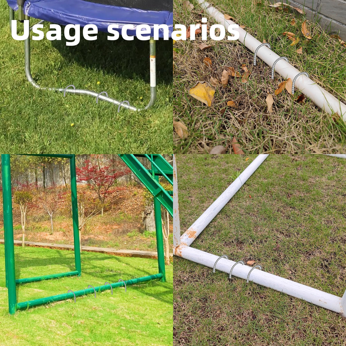 11 Pack Ground Garden Rebar Stakes Rebar 12 Inch Anti-Rust Galvanized Steel U Shape Hook Heavy Duty Ground Anchors for Tents, Position Kits,Fences, and Trampolines Landscape Fabric