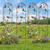 Blulu 4 Pack Metal Garden Trellis for Climbing Plants,60x11 in,Hummingbird
