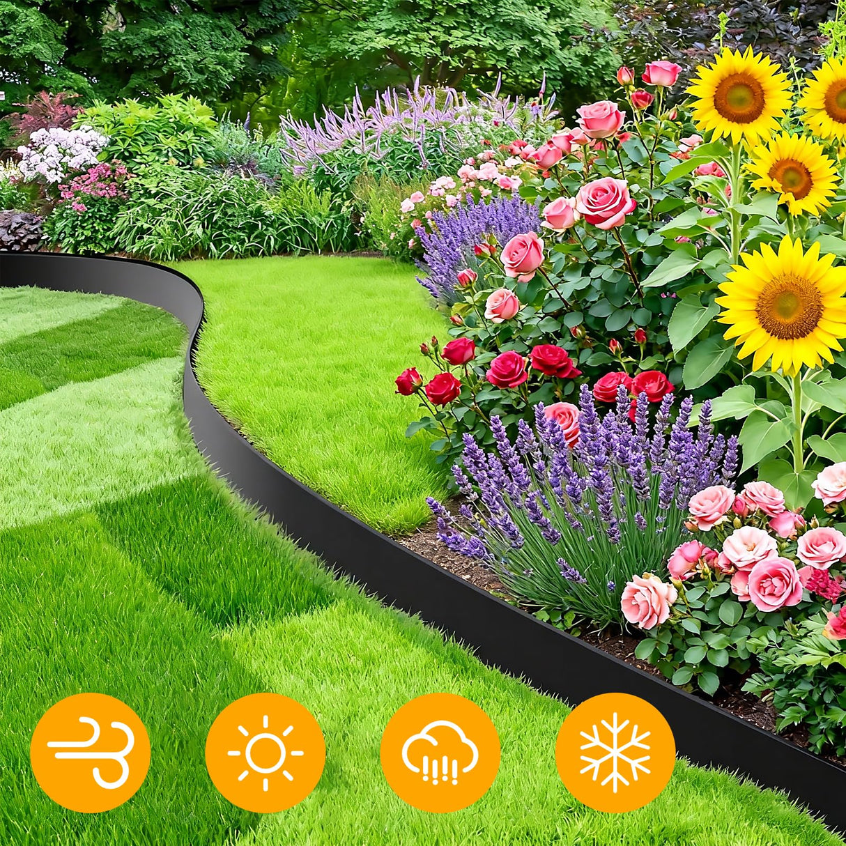 80FT Landscape Edging Border, 4 Inch Tall Plastic Garden Edging